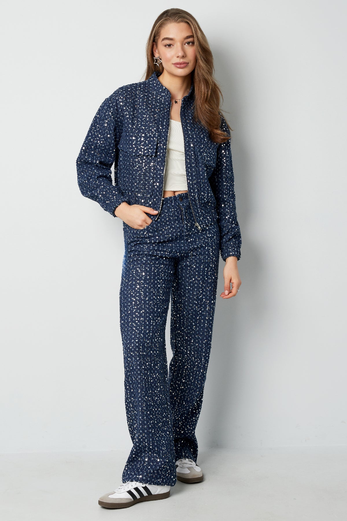 Giacca in denim con paillettes