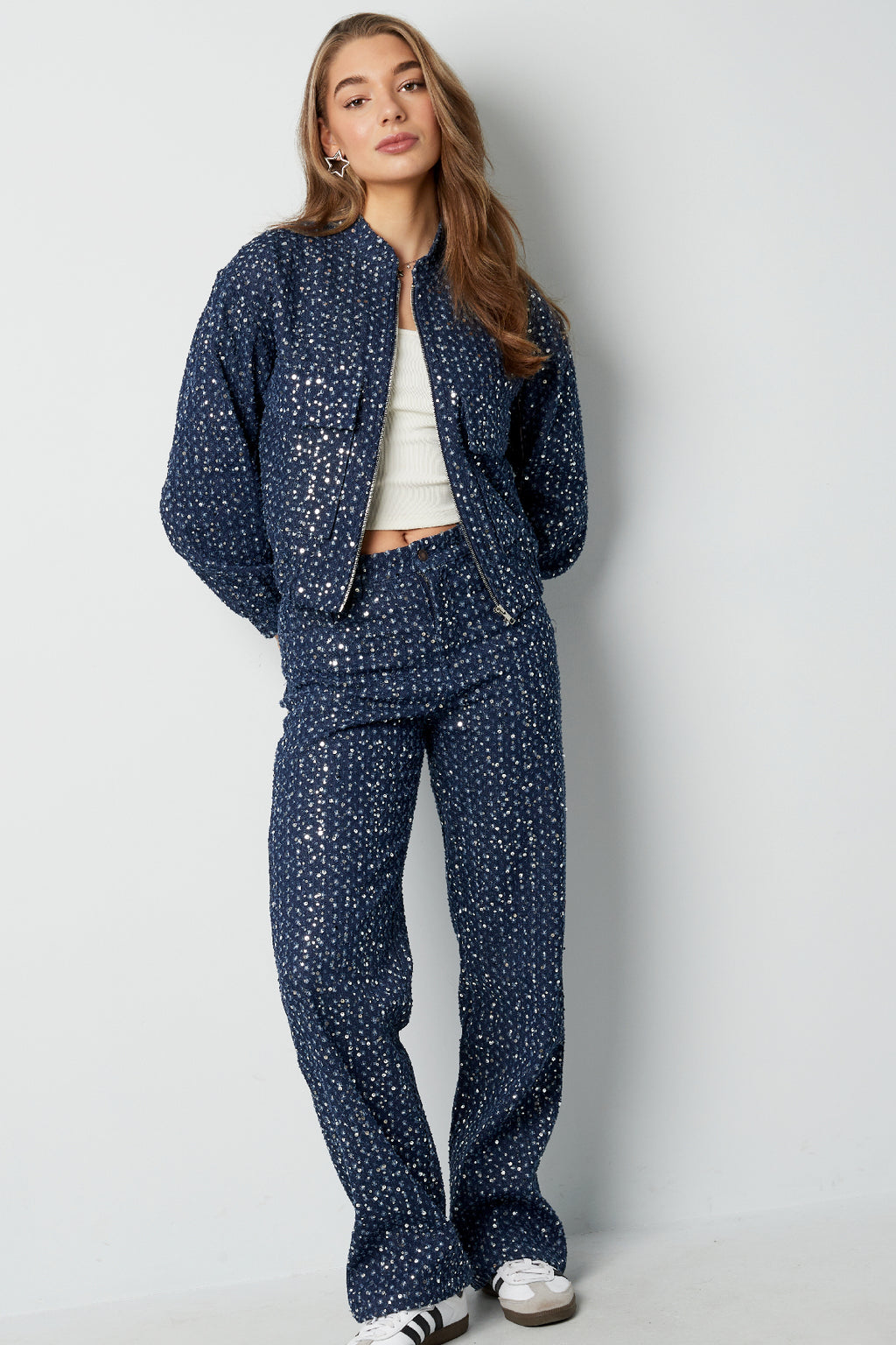 Giacca in denim con paillettes