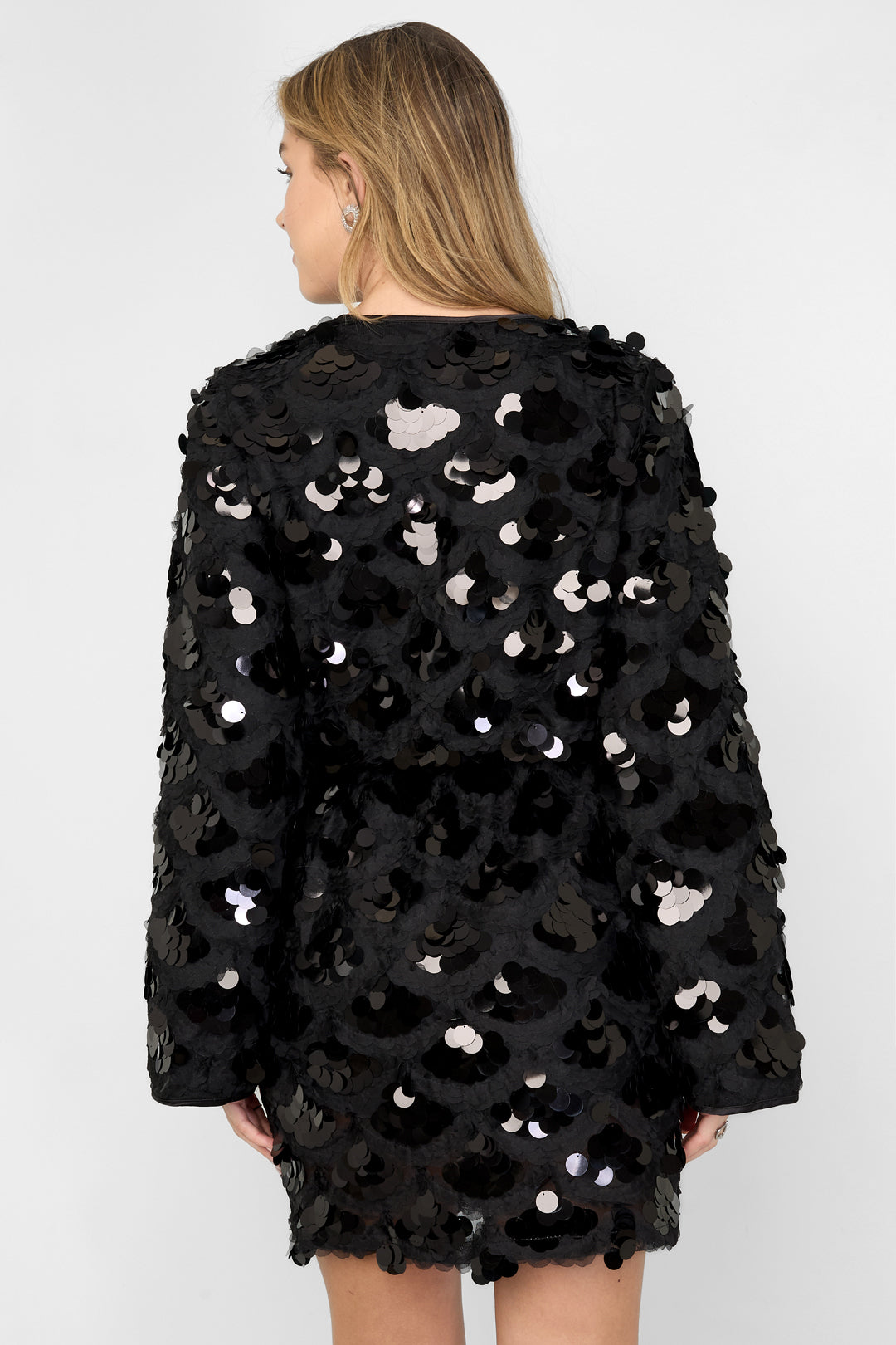 Fibra di poliestere (poliestere) Mini abiti Paillettes Abiti eleganti autunno/inverno