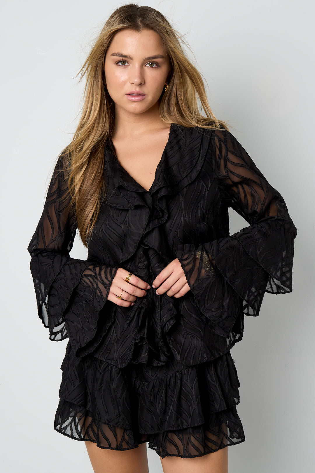 Set coordinato Foglie Bianche - Top a maniche lunghe