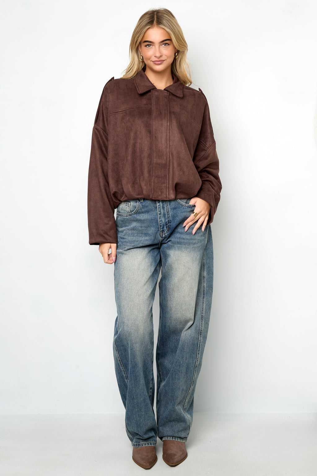 Giacca Kylie in pelle scamosciata