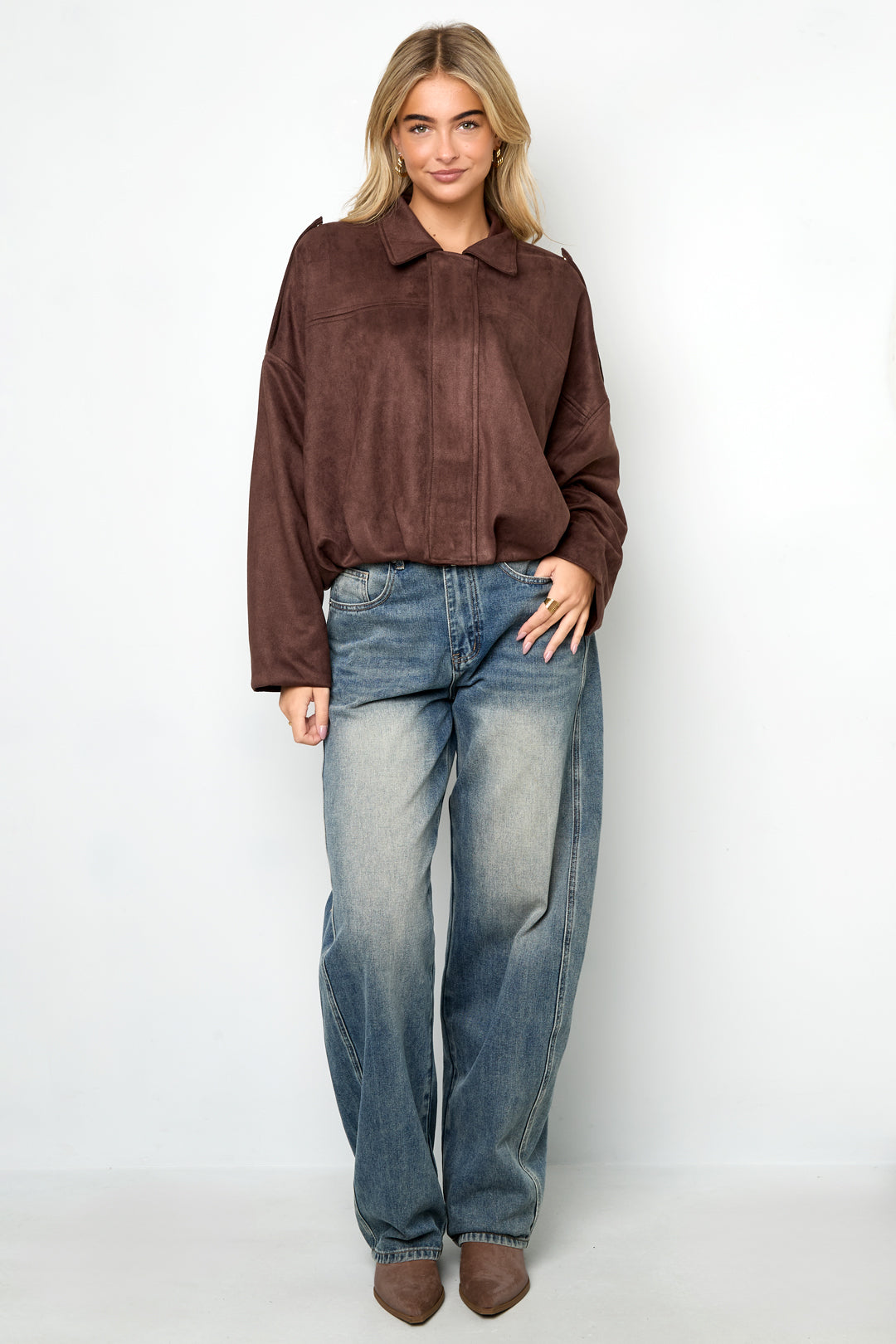 Giacca Kylie in pelle scamosciata